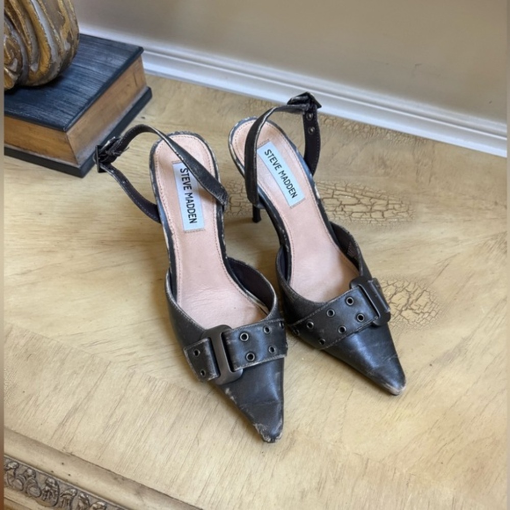 Steve Madden Dillon Distressed Slingback Stiletto Heels